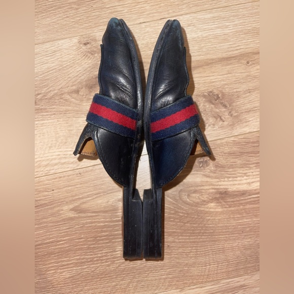 Authentic - Used - Gucci Black Leather Open Back Flats - Picture 9 of 10